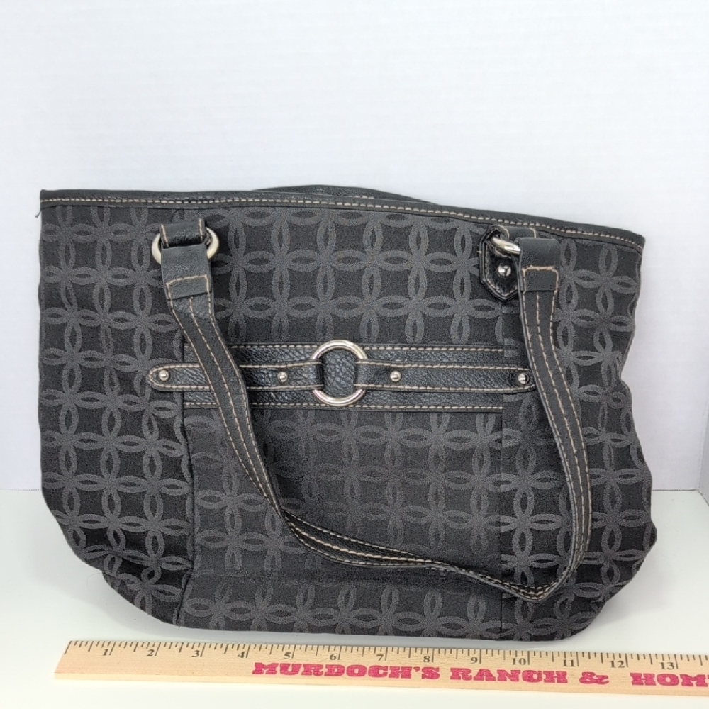 Croft & Barrow Black Geometric Tote